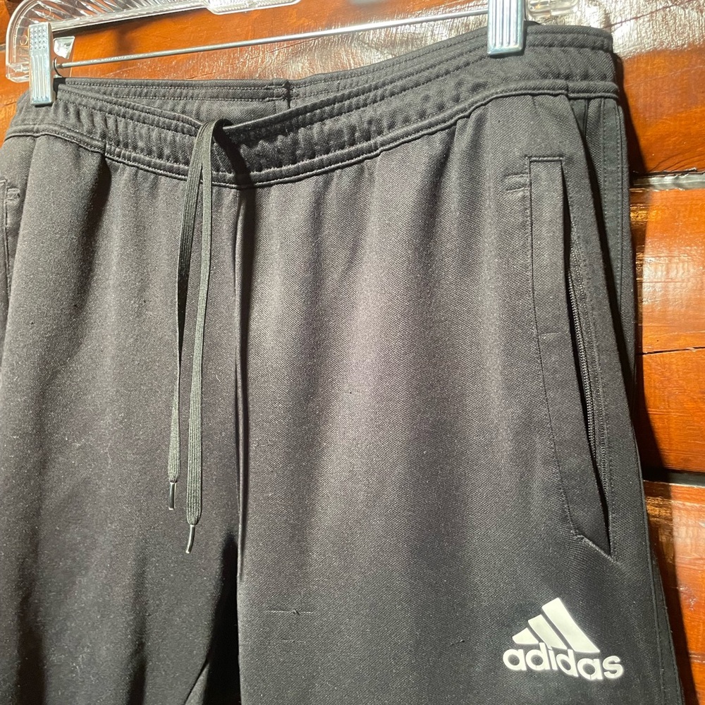 adidas Black Jogger Sweatpants with White Logo